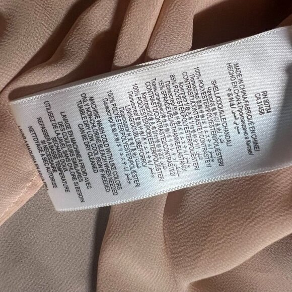 BCBG Maxazria Bianca Sequins Bare Pink Flowy Tunic Top Size XS - Picture 10 of 10